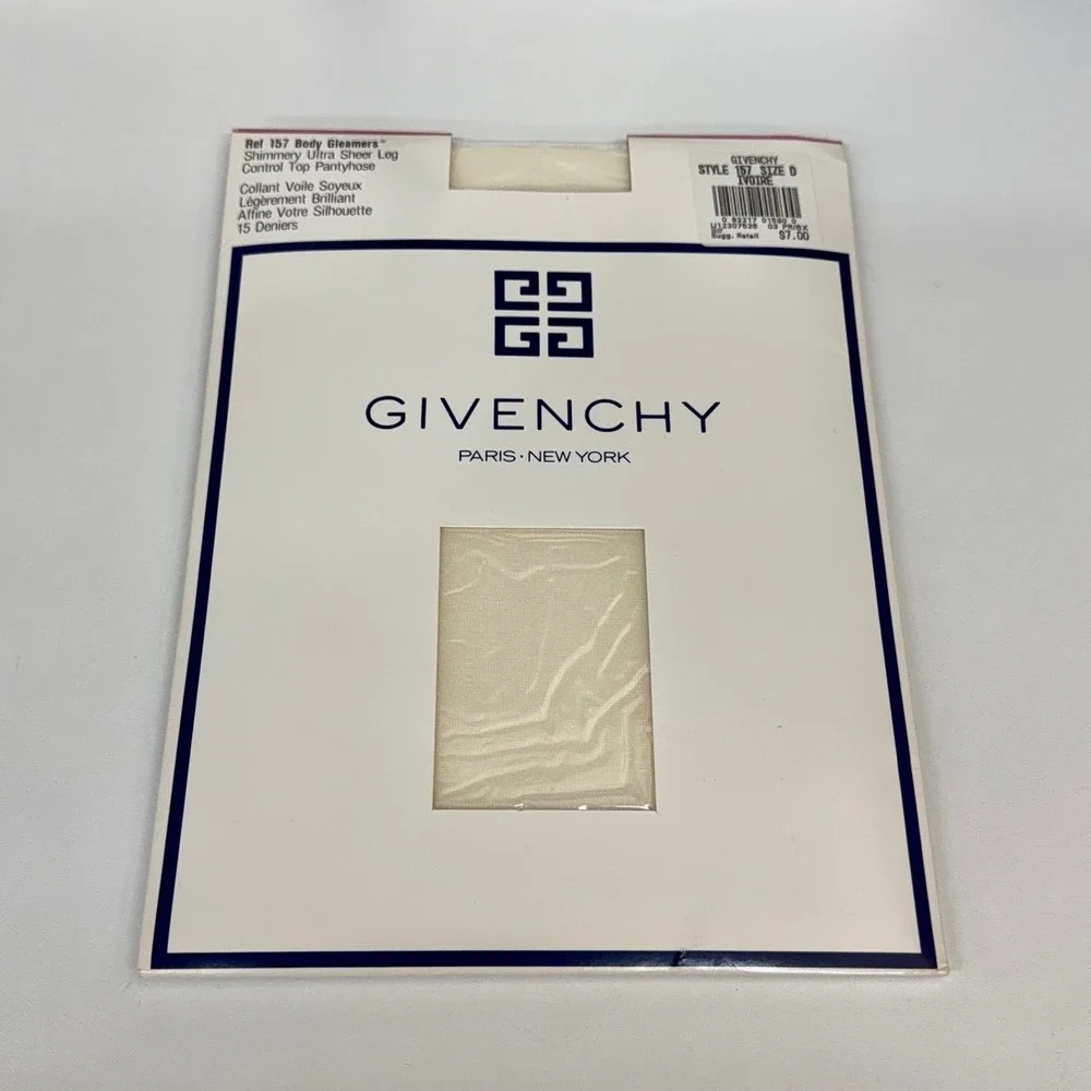 Vtg Givenchy Pantyhose Lot 3 Pairs Body Gleamers Smoothers Size D‎ Black Ivory